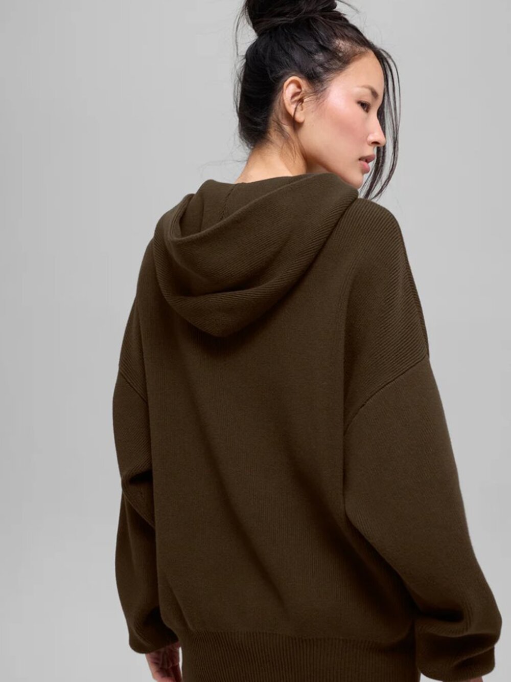 ALO Scholar Hooded Sweater, Espresso, size M - Picture 4 of 9